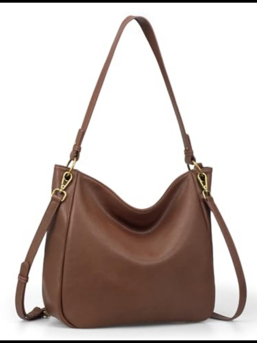Genuine Leather Hobo Crossbody Bag for Women with 2 Detachable Straps